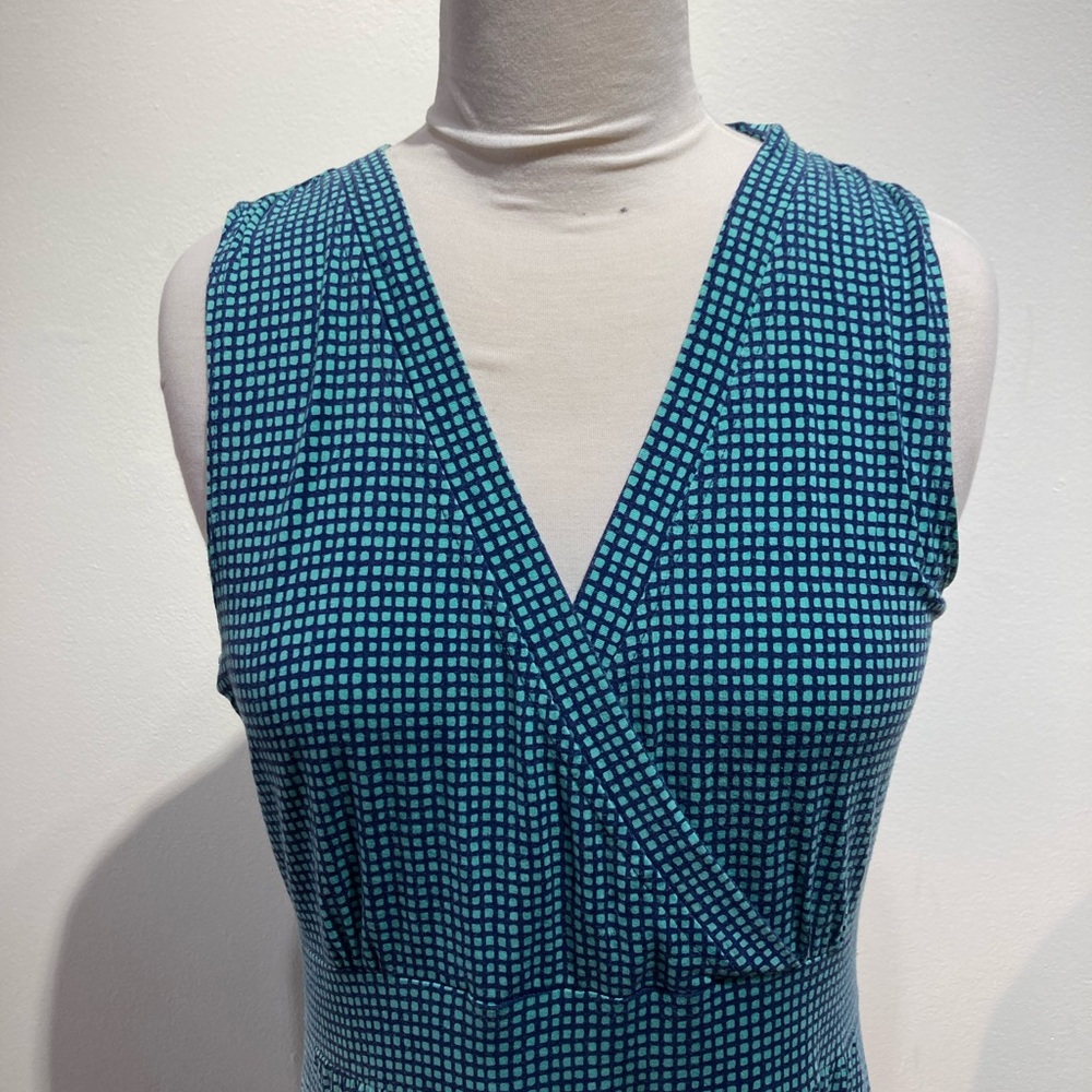 L.L. Bean Teal Sleeveless V-Neck Midi Dress